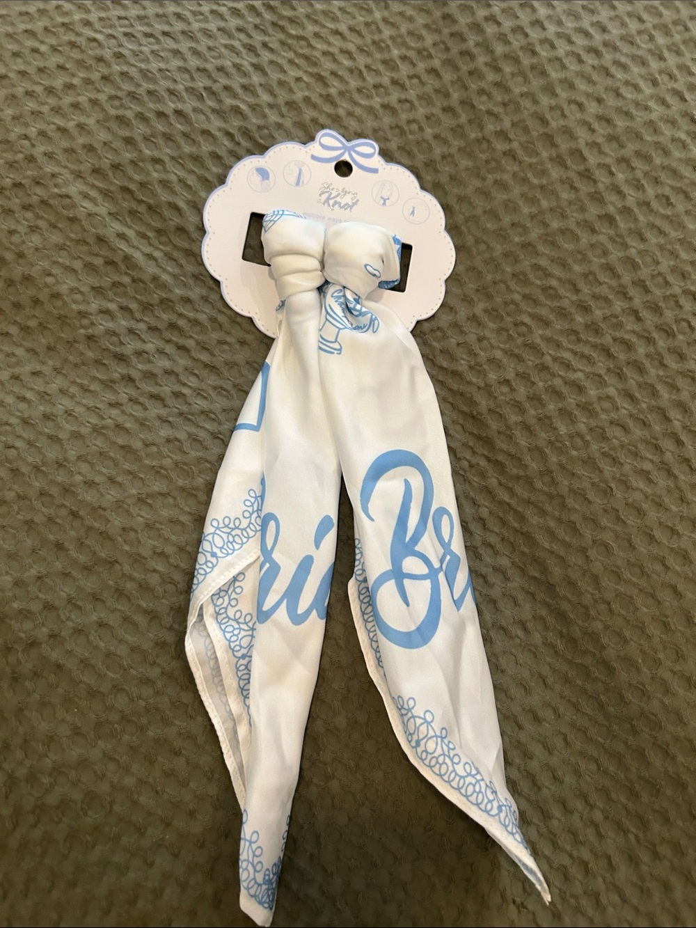 Blue & White Bride to Be Scarf